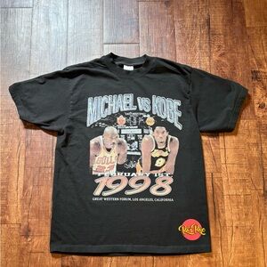 Vintage look back and front reflective t-shirt with Mike and Kobe Preown Large